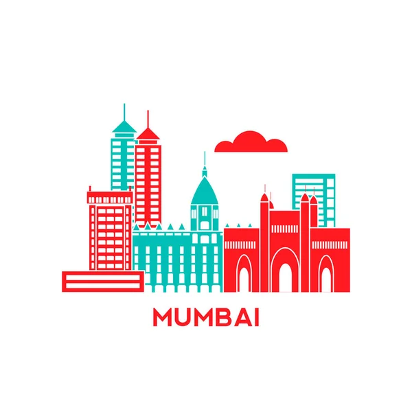 Mumbai épületek skyline — Stock Vector
