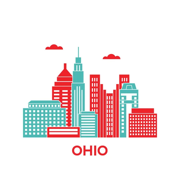 Panoramę miasta Ohio — Wektor stockowy