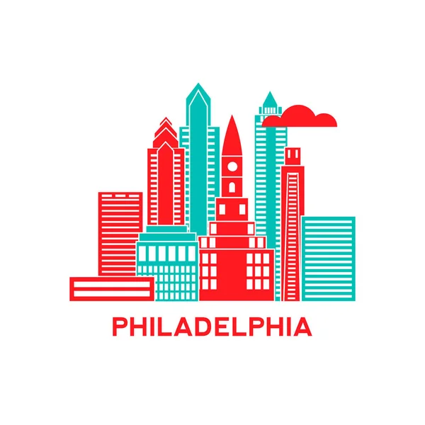 Skyline von Philadelphia — Stockvektor