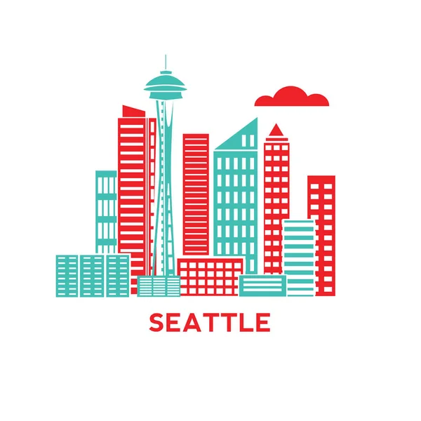 Seattle skyline da cidade —  Vetores de Stock