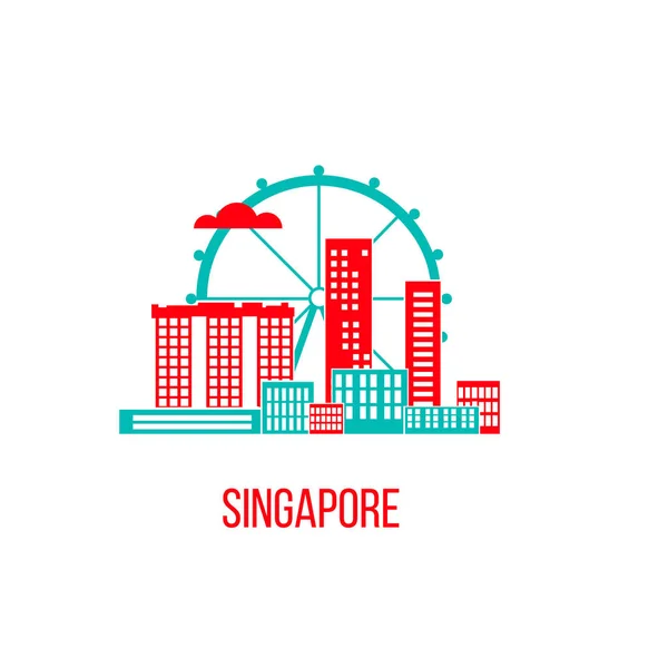 Ciudad de Singapur skyline — Archivo Imágenes Vectoriales