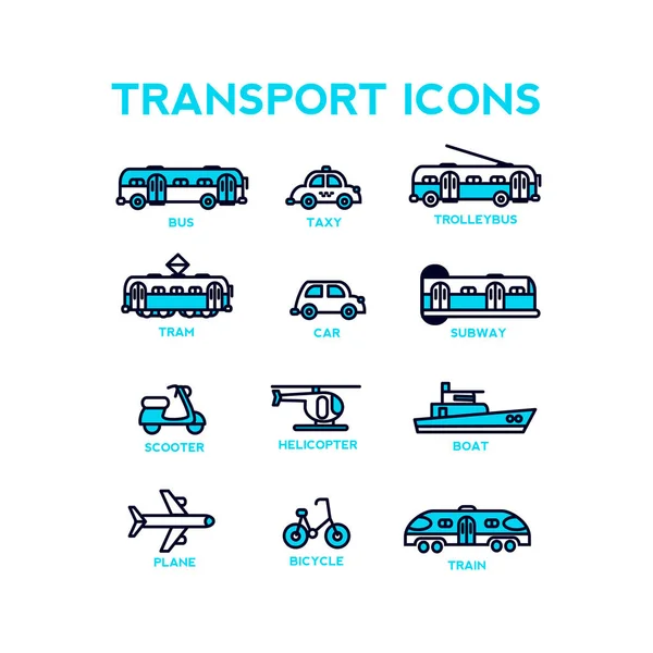 Conjunto de iconos de transporte . — Vector de stock