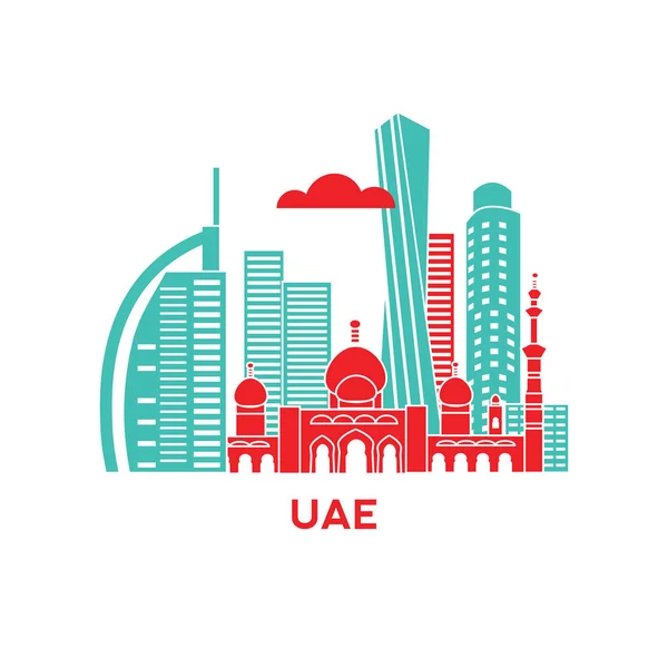 Emiratos Árabes Unidos skyline — Vector de stock