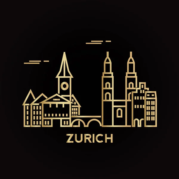 Skyline van de stad Zürich — Stockvector
