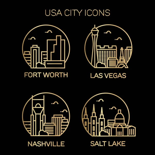 Desenho Curso Ilustração Vetor Silhueta Skyline Dos Ícones Cidade Dos — Vetor de Stock