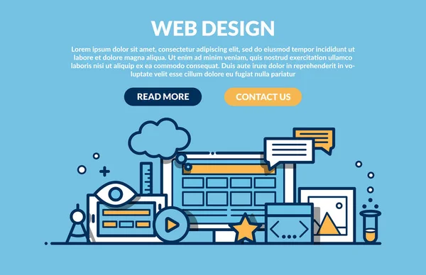 Desenho Curso Ilustração Vetor Arquitetura Desenvolvimento Sistema Central Fundo Azul — Vetor de Stock