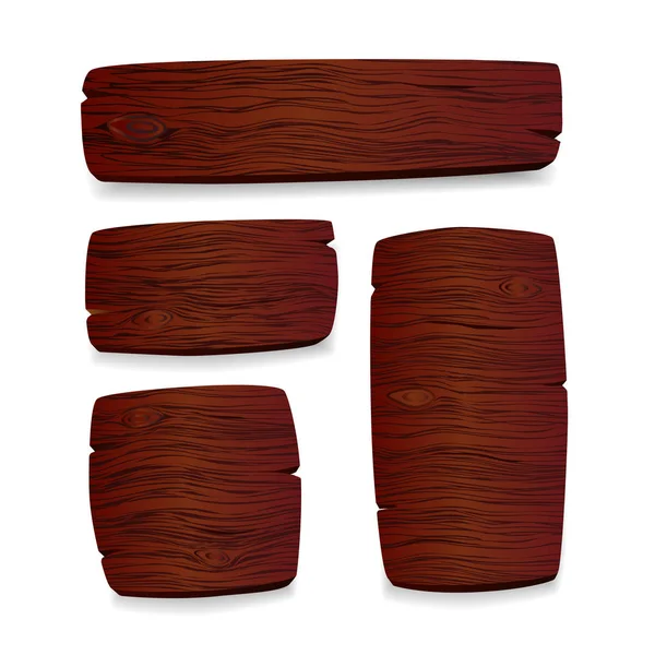 白い背景に分離された茶色の木製バナーのベクトル イラスト デザイン — ストックベクタ