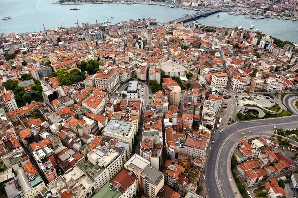 Κωνσταντινούπολη Γαλατά από αέρα — Φωτογραφία Αρχείου