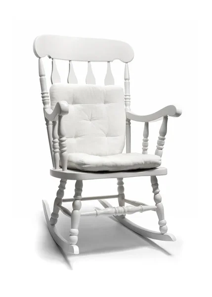 Biały fotel bujany — Zdjęcie stockowe