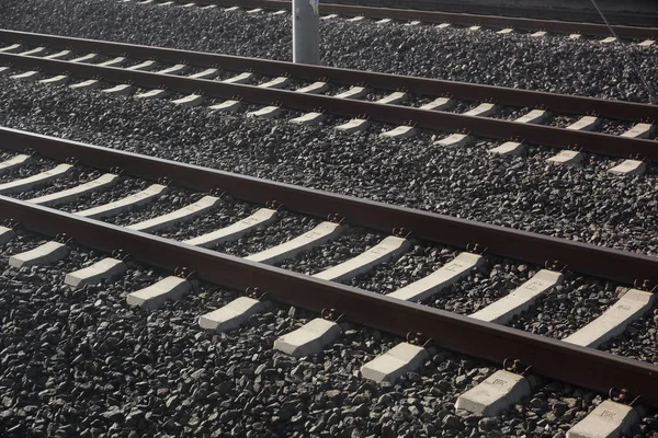 I binari del treno chiudono — Foto Stock