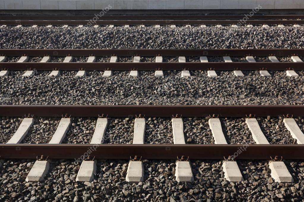 Train tracks close up — Stock Photo © Koraysa 137131530