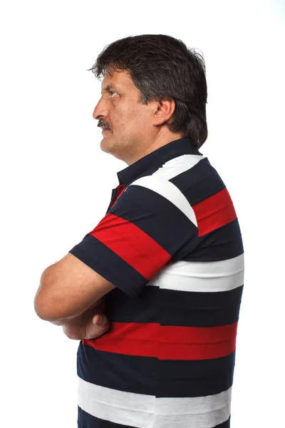 Ώριμος άνδρας φορώντας casual μπλουζάκι — Φωτογραφία Αρχείου