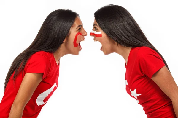 Dos fans del fútbol femenino —  Fotos de Stock