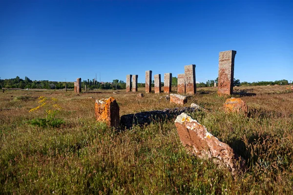 Hrobka Ahlatském Hřbitově Urartské Osmanské Tvrze Ahlat Turecko — Stock fotografie