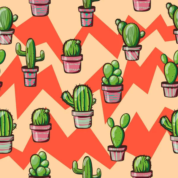 kaktüsler geometrik bir arka plan üzerinde.