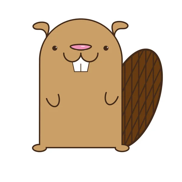 Little beaver. cute beaver. — Stock Vector