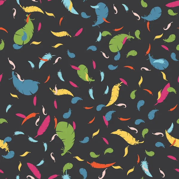 siyah bir arka plan üzerinde renkli tüyler. eşarplı sorunsuz doku