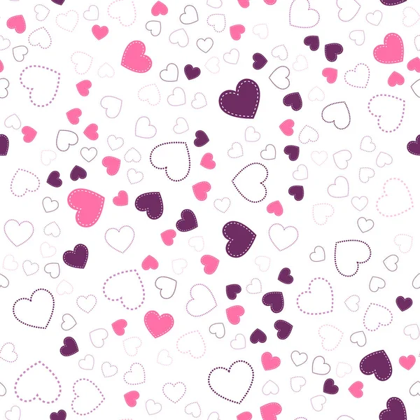 Бесшовный рисунок с сердцами. розовые сердца. романтический узор — стоковый вектор