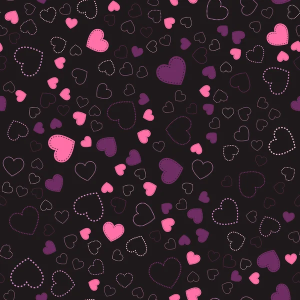 Kalpleri ile Seamless modeli. pembe kalpler. romantik desen