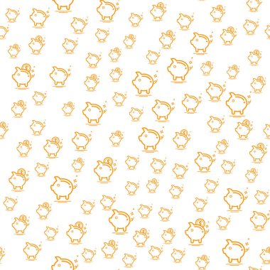 Kumbara ile Seamless modeli. Para desen. vektör