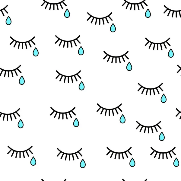 Ağlama. Gözyaşları ve kirpik ile sorunsuz arka plan. 