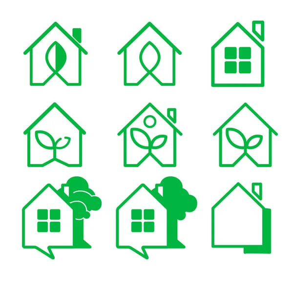 Ev logosunu görmeniz gerekir. Dokuz logolar kümesi. House simgeler. Evlerin simgeler kümesi