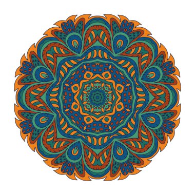 Mandala. Çizim doodle. Yuvarlak süsleme