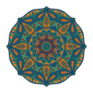 Mandala. Çizim doodle. Yuvarlak süsleme