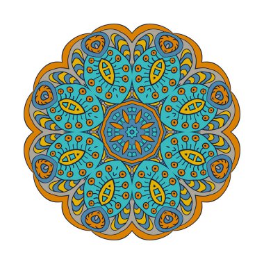 Mandala. Çizim doodle. Yuvarlak süsleme
