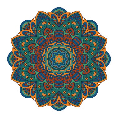 Mandala. Çizim doodle. Yuvarlak süsleme
