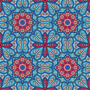 Sorunsuz doodle desen. Renkli arka plan. Etnik motifleri