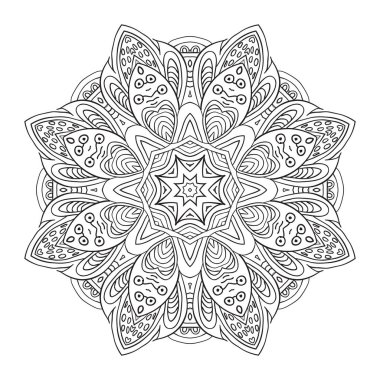 Boyama kitabı. Mandala Doğu desen. Zentangl yuvarlak süsleme