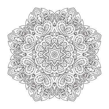 Boyama kitabı. Mandala Doğu desen. Zentangl yuvarlak süsleme