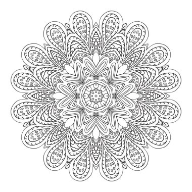 Boyama kitabı. Mandala Doğu desen. Zentangl yuvarlak süsleme