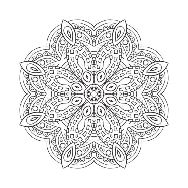 Boyama kitabı. Mandala Doğu desen. Zentangl yuvarlak süsleme