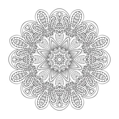 Boyama kitabı. Mandala Doğu desen. Zentangl yuvarlak süsleme