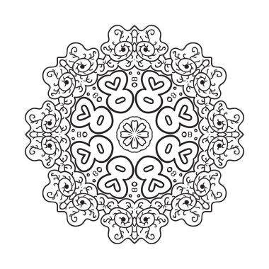 Boyama kitabı. Mandala Doğu desen. Zentangl yuvarlak süsleme