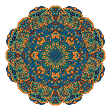 Boyama kitabı. Mandala Doğu desen. Zentangl yuvarlak süsleme