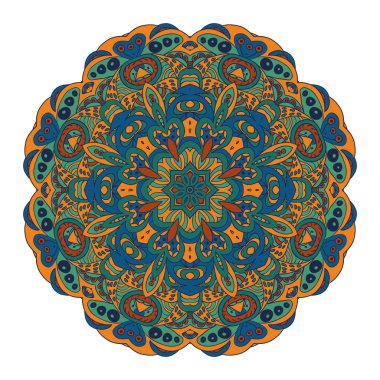 Boyama kitabı. Mandala Doğu desen. Zentangl yuvarlak süsleme