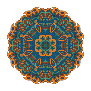 Boyama kitabı. Mandala Doğu desen. Zentangl yuvarlak süsleme