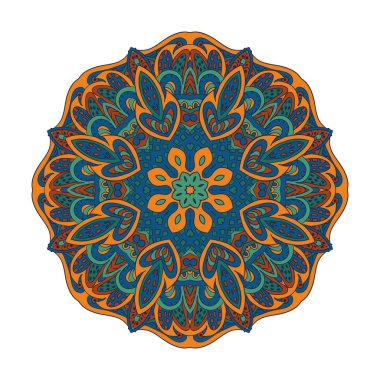 Boyama kitabı. Mandala Doğu desen. Zentangl yuvarlak süsleme