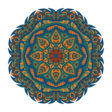 Boyama kitabı. Mandala Doğu desen. Zentangl yuvarlak süsleme