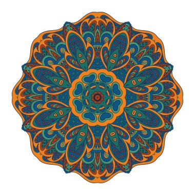 Boyama kitabı. Mandala Doğu desen. Zentangl yuvarlak süsleme