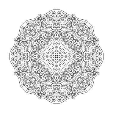 Boyama kitabı. Mandala Doğu desen. Zentangl yuvarlak süsleme