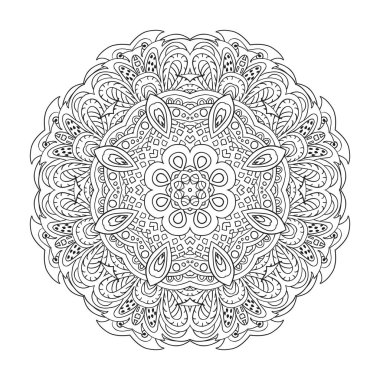 Boyama kitabı. Mandala Doğu desen. Zentangl yuvarlak süsleme