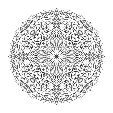 Boyama kitabı. Mandala Doğu desen. Zentangl yuvarlak süsleme