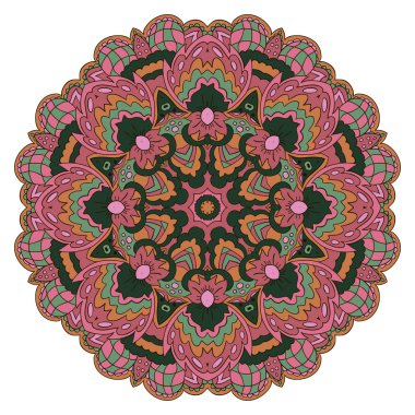 Mandala. Zentangl yuvarlak süsleme. Sakin ol, meditasyon