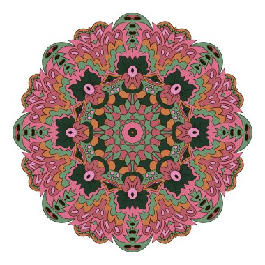 Mandala. Zentangl yuvarlak süsleme. Sakin ol, meditasyon