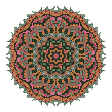 Mandala. Zentangl yuvarlak süsleme. Sakin ol, meditasyon