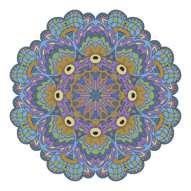Mandala. Zentangl yuvarlak süsleme. Sakin ol, meditasyon
